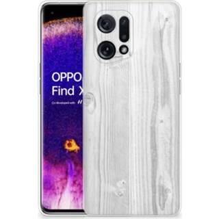 👉 Bumper hoesje wit OPPO Find X5 White Wood 8720632142320