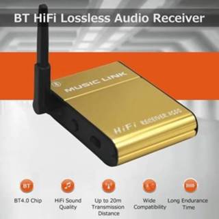 👉 Audio receiver goud X500 BT HiFi Lossless BT4.0 Chip External Omnidirectional Antenna Support AAC/MP3/SBC Decoding Gold US Plug