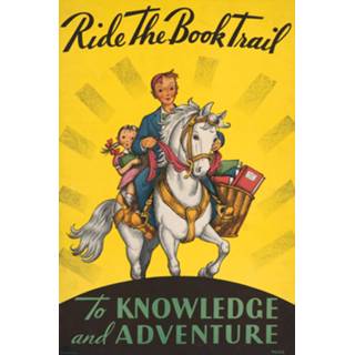 👉 Poster - Ride the book trail, vintage boeken advertentie, Premium print, stevig verpakt 8720195904588