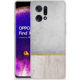 👉 Bumper hoesje OPPO Find X5 Wood Concrete 8720632153586
