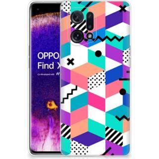 👉 Houten blok OPPO Find X5 TPU Hoesje Blokken Kleurrijk 8720632772121