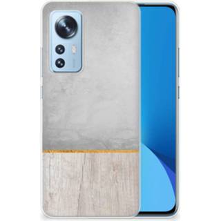 Xiaomi 12, 12X Bumper Hoesje Wood Concrete Bumper hoesje Xiaomi 12 | 12X Wood Concrete 8720632988317