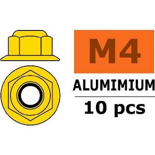 👉 Zeskantmoer aluminium Zelfborgende M4, met flens 