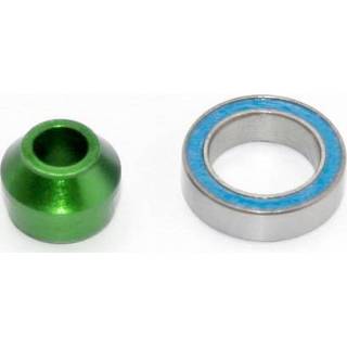 👉 Bearing adapter, 6061-T6 aluminum (green-anodized) (1)/ 10x15x4mm ball bearing (black rubber sealed) (1) (for slipper shaft) (TRX-6893G)