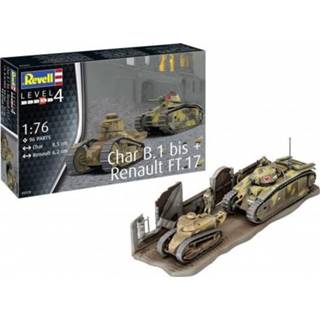 👉 Revell 1/76 Char B1 bis + Renault FT17