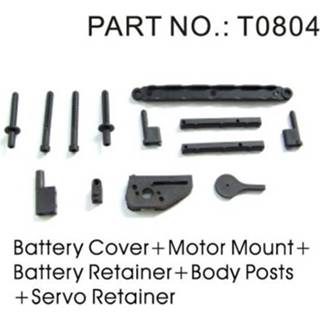 👉 C Mount Battery strap, post, and motor retainer, body servo mounts