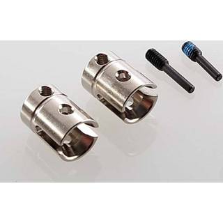 👉 Drive cups (2) (attaches to 5mm trans output shaft)/screw pins, m4/15 (2) (for t-maxx steel constant-velocity center driveshafts)