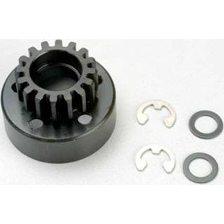 👉 Clutch bell (16-tooth)/5x8x0.5mm fiber washer (2)/ 5mm e-clip (requires 5x11x4mm ball bearings part #4611) (1.0 metric pitch)
