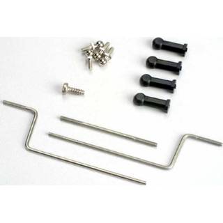 👉 Outdrive connecting rod/nylon ball connector ends (4)/chrome ball connectors (4)/steering servo rods (2)/ steering servo horn with 2.6 x 8mm screw