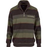👉 Sweatshirt bruin gestreept katoen mannen BABISTA Olijf/Bruin 4055707560216 4055707560193