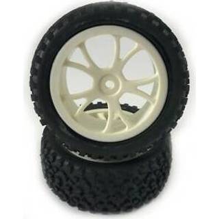 👉 Velg witte Fastrax Cuboid voorbanden op 10 spaaks velgen voor 1/10 buggy 5056135729182