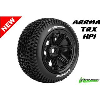 👉 Velg zwarte Louise ST-VIPER Soft banden op velgen voor 1/8 Stadium Truck - 0 offset 5413911280822