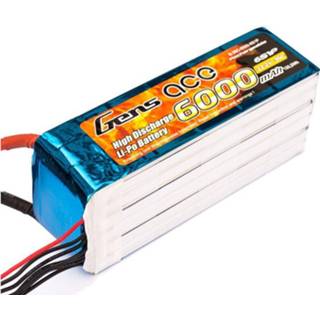 👉 GensAce Lipo 35C 22.2 volt 6000mah met EC5 Stekker