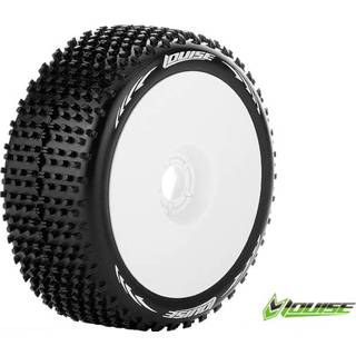 👉 Louise B-HORNET Soft banden op witte disc velgen voor 1/8 buggy