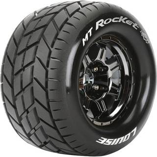 👉 Velg zwart Louise MT-Rocket MFT banden op black/chrome velgen voor 1/8 MT - 1/2 offset 5413911264877