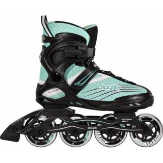 👉 Inline skate polypropyleen unisex free skates softboot volwassenen veters lichtblauw teal blauw zwart Playlife Flyte 84 82A zwart/blauw mt 39 8720585000968