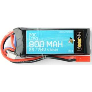 Beez2b Lipo 20c 7.4 volt 800mah met BEC stekker