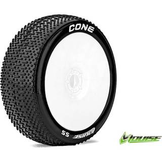 👉 Louise B-CONE Super Soft banden op witte disc velgen voor 1/8 buggy