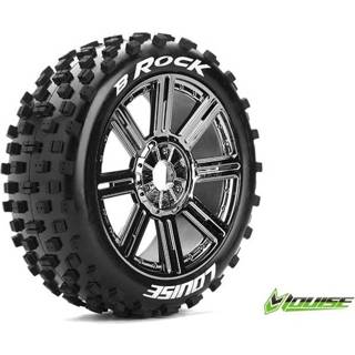 👉 Louise B-ROCK Soft banden op black chrome spaakvelgen voor 1/8 buggy