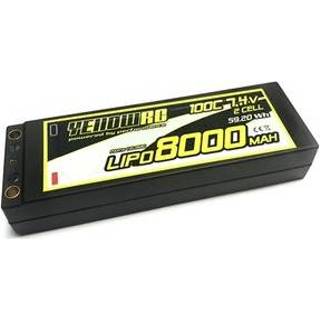 👉 Yellow RC 100c 7.4 volt 8000mah hardcase lipo met Dean stekker