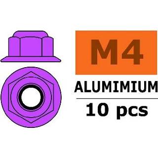 👉 Zeskantmoer aluminium Zelfborgende M4, met flens 