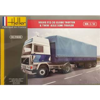 👉 Heller 1/32 Volvo F12-20 Globe Trotter & Twin-Axle Semi Trailer
