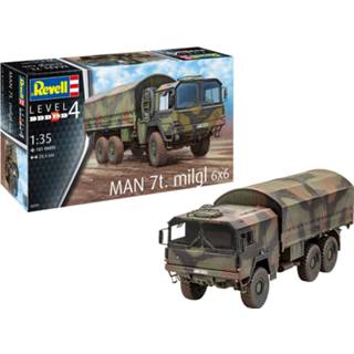 👉 Bouwdozen Leger Trucks bouwpakket mannen Revell 1/35 MAN 7T. Milgl 6x6 4009803032917