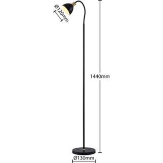 Vloerlamp zwart mat Lindby Genora in zwart, 1-lamp 4251911727920