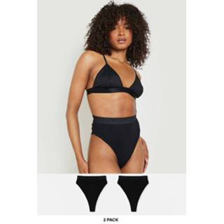 👉 High Waist Slips (2 Stuks), Black