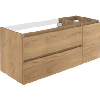 👉 Eiken eik MDF lunik Wastafelonderbouw Allibert 120x55x46 cm Met Deur Halifax Natuur 3588560388259