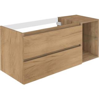 👉 Eiken eik MDF lunik Wastafelonderbouw Allibert 120x55x46 cm Met Nis Halifax Natuur 3588560388228