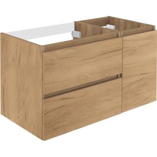 👉 Eiken eik MDF lunik Wastafelonderbouw Allibert 90x55x46 cm Met Deur Halifax Natuur 3588560388341