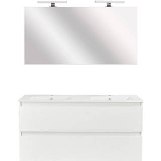 👉 Badmeubelset wit glans Allibert Livo 120 cm 2 Lades (Flat Pack) 3588560395462