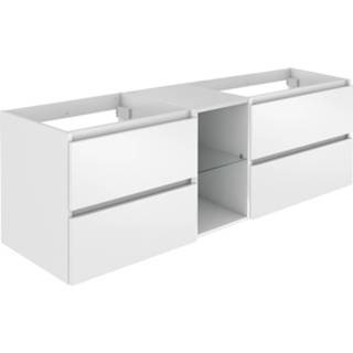 👉 Wit glans MDF lunik Wastafelonderbouw Allibert 150x55x46 cm Met Nis 3588560388181