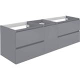 👉 Grijs MDF lunik Wastafelonderbouw Allibert 150x55x46 cm Mat Onyx 3588560388204