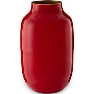 👉 Vaas rood Pip Studio - Mini metal oval 14cm Red