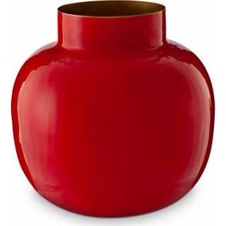 👉 Vaas rood Pip Studio - Mini metal round 10cm Red