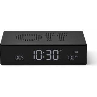 👉 Wekker zwart black metal Lexon - 'Flip' Premium