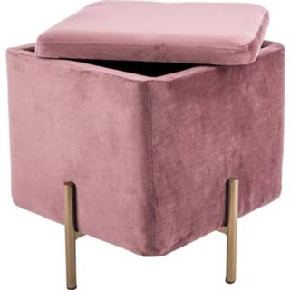 👉 Poef roze velvet Snog - 45 x 47 cm 8714302671166