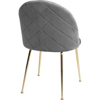 Eetkamerstoel grijs gouden Aniek velvet - onderstel 8720246137941