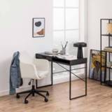 👉 Bureau houten zwart Vic - met opbergvak 100 x 45 cm 8720246139952