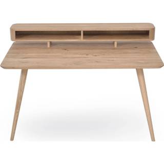 👉 Bureau houten bruin Stafa desk whitewash - 140 x 80 cm 8719497681877