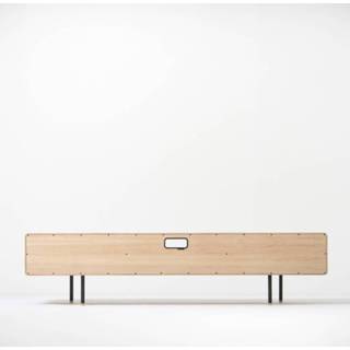 👉 Houten hout bruin Fina lowboard tv meubel linoleum nero - 200 x 45 cm 8719497681143