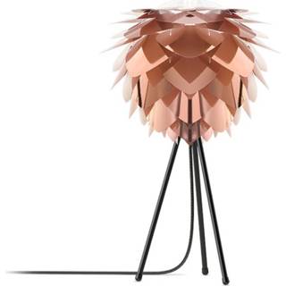 👉 Tafellamp zwart kunststof koper Silvia Mini copper - met tripod Ø 32 cm 8718924252307