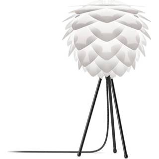 👉 Tafellamp wit zwart kunststof Silvia Mini white - met tripod Ø 32 cm 8718924252277