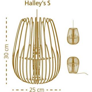 👉 Lampenkap hout houten bruin small Halley - Ø 25 cm 8718924256534