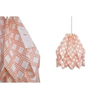👉 Hanglamp roze witte wit papier Origami - Ø 30 cm met print Koordset 8720088685389