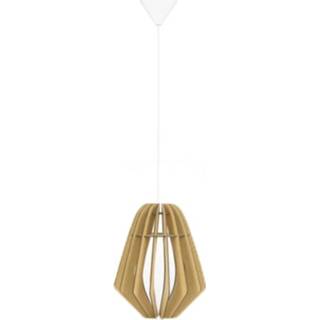 👉 Hanglamp wit houten hout small bruin Original met koordset - Ø 25 cm 8720088685143