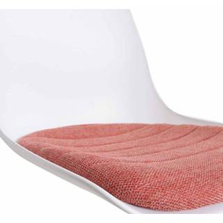 👉 Eetkamerstoel wit rood terracotta Noa met zitkussen - onderstel 8720246133615