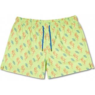 👉 Swim short XXL mannen groen beige Happy Socks - Flamingo Swimshorts Zwembroek maat XXL, groen/beige 7333102500035